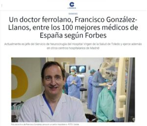 Dr. Francisco Gonzáelz-Llanos entre los 100 mejores médicos de España según la revista Forbes.